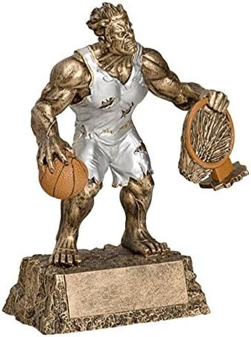 Basketball Monster Trophy in Two Sizes with 3 Lines of Custom Text in Kuwait