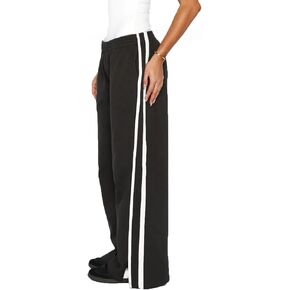 Mxiqqpltky إمرأة الجانب مخطط بانت Y2K مرونة منخفضة الارتفاع واسعة الساق Sweatpants عادية فضفاض كامو السراويل الترنك ركض الشارع الشهير in Kuwait