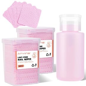 Lint Free Nail Wipes, 400PCS Lint Free Wipes Non-Woven Fabric Nail Polish Remover Super Absorbent Soft Cotton Pads for Lash Extensions Glue Cleaning Salon Supplies & Home DIY in Saudi Arabia