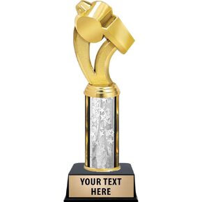 صافرة مدرب من Crown Awards مقاس 11 بوصة - كأس عمود النجوم الفضية - أضف نقشك الخاص in Kuwait