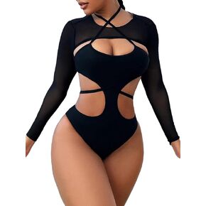 بدلة سباحة نسائية من WDIRARA مكونة من قطعتين قطعة واحدة مع غطاء بأكمام طويلة in Kuwait