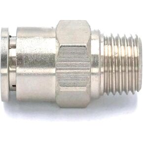 1/4" Male to Fit Tube O/D 10mm Pneumatic Nickel Brass Push In Connector Union Quick Release Air Fitting Plumbing in Saudi Arabia