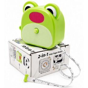 Kids Tape Measure with Countdown Timer, 2-in-1 Cartoon Soft Retractable Measuring Tape for Kids, 150cm/60in Measuring Tool for Early STEM Learning, Classroom, Home Play, Gifts Ages 3+（Green） in Saudi Arabia
