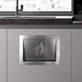 YFQHRXYS Stainless Steel Trash Chute Door,Side Mount Trash Chute Flip Lid | Rectanglar Trash Can Chute Door,Press and Open Immediately,for Kitchen,Bath and Commercial Cabinets Trash Can(330 * 208mm) in Kuwait