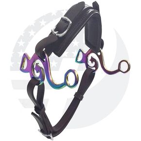 Rainbow Multi Hackamore Bitless Horse Bit English Western Adjustable Leather (Brown) in Saudi Arabia