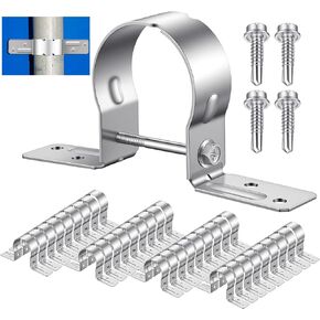 36 Pack 2-3/8 Inch Heavy-Duty Galvanized Steel Pipe Brackets for Wood Fence Repair & Outdoor Pipeline Fixing, Rust-Proof Metal Post Holders with Screws in Kuwait