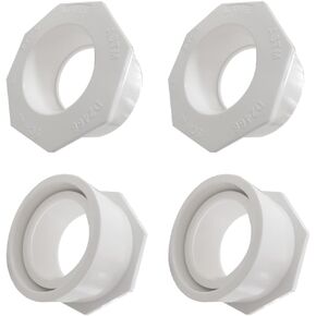 4 Pack 2"x1-1/2" PVC Reducing Bushing Adapter (Spigot X Socket)-SCH40 Reducer Bushing Pipe Fitting for Plumbing,Sewer (DWV),irrigation system,swimming pool piping,White. in Saudi Arabia