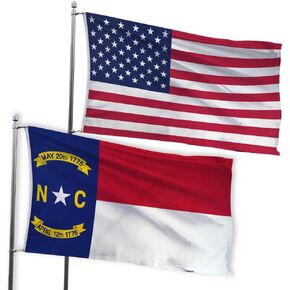 USA and North Carolina 3x5ft Flag Bundle Set - Printed USA flag & Printed North Carolina State Flag - Strong Durable Polyester American Flag Set in Kuwait