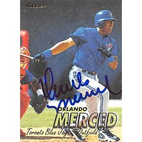 Orlando Merced autographed Baseball Card (Toronto Blue Jays, FT) 1997 Fleer #577 in Kuwait
