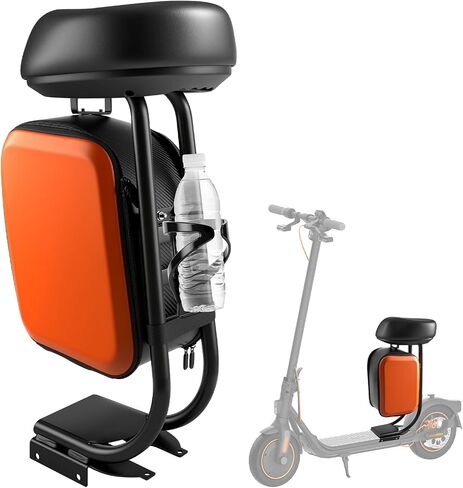 Scooter Seat with 10L Large Storage Bag & Cup Holder, Compatible with Ninebot F20 F25 F30 F40, Enhanced Comfort & Convenience for Adults in Kuwait