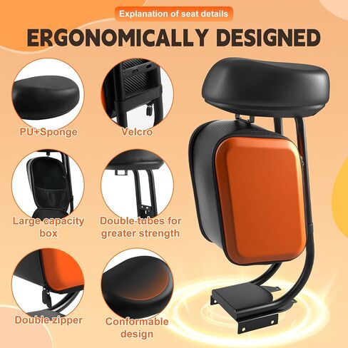 Scooter Seat with 10L Large Storage Bag & Cup Holder, Compatible with Ninebot F20 F25 F30 F40, Enhanced Comfort & Convenience for Adults in Kuwait