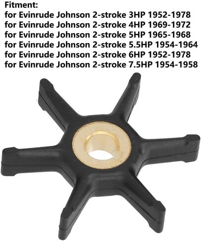 دفاعة مضخة مياه تبريد المحرك البحري من النحاس المطاطي لـ Evinrude Johnson 2-Stroke خارجي 3HP-7.5HP استبدال مباشر 277181/434424 in Kuwait