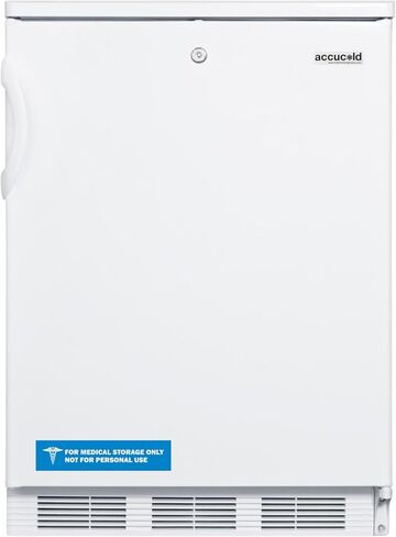 ACCUCOLD FF7LW ثلاجة قائمة بذاتها مدرجة تجاريًا للاستخدام العام للأغراض العامة مع قفل أمامي، وإزالة تلقائية للصقيع، وباب مغلف من الفولاذ المقاوم للصدأ، ومقبض شريط المنشفة وجزء خارجي أبيض in Kuwait