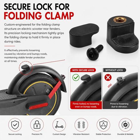 خطاف واقي الطين الخلفي للسكوتر، خطاف حاجز خلفي لـ Xiaomi M365، Pro، Pro2، 1s، لوح التزلج الكهربائي Lite (أسود) in Kuwait