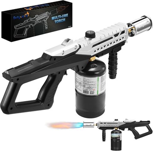 Powerful Propane Torch with Detachable Design, Kitchen Blow Torch Gun with Adjustable Flame, Torch Burner Flamethrower for BBQ, Charcoal Lighter, Campfire, Weeding (Tank Not Included) in Kuwait