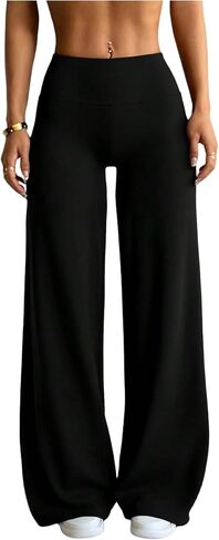 SweatyRocks المرأة عالية الخصر مضيئة الساق Sweatpants تجريب اليوغا السراويل الرياضية طماق عادية بنطلون in Kuwait