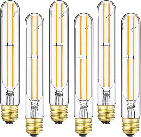 7.3 Inch E26 T10 Led Bulb 60 watt 3000k Soft White Edison Bulbs,6W E26 Long Light Bulb Tubular Light Bulb T10 Bulb T9 for Rustic Pendant,Industrial Pipe,Wall Sconces 6 Pack in Kuwait