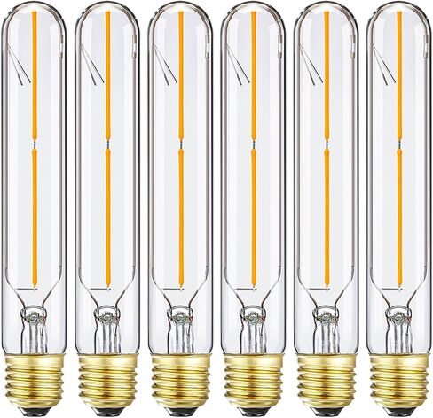 7.3 Inch E26 T10 Led Bulb 60 watt 3000k Soft White Edison Bulbs,6W E26 Long Light Bulb Tubular Light Bulb T10 Bulb T9 for Rustic Pendant,Industrial Pipe,Wall Sconces 6 Pack in Kuwait