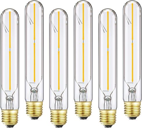 7.3 Inch E26 T10 Led Bulb 60 watt 3000k Soft White Edison Bulbs,6W E26 Long Light Bulb Tubular Light Bulb T10 Bulb T9 for Rustic Pendant,Industrial Pipe,Wall Sconces 6 Pack in Kuwait
