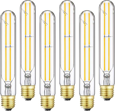 7.3 Inch E26 T10 Led Bulb 60 watt 3000k Soft White Edison Bulbs,6W E26 Long Light Bulb Tubular Light Bulb T10 Bulb T9 for Rustic Pendant,Industrial Pipe,Wall Sconces 6 Pack in Kuwait