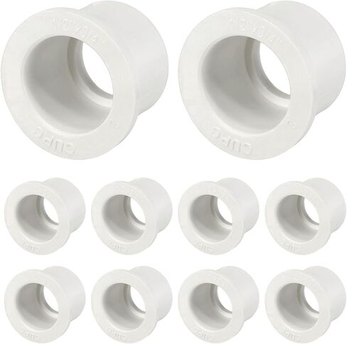 DTGN 10Pcs 3/4"x1/2" PVC Reducer Bushing Fitting, SCH40 (Socket x Socket) Furniture Grade PVC Pipe Fitting, Reducer Bush Adapter for Home Sewer Plumbing, Industrial, Pipe Connection in Kuwait