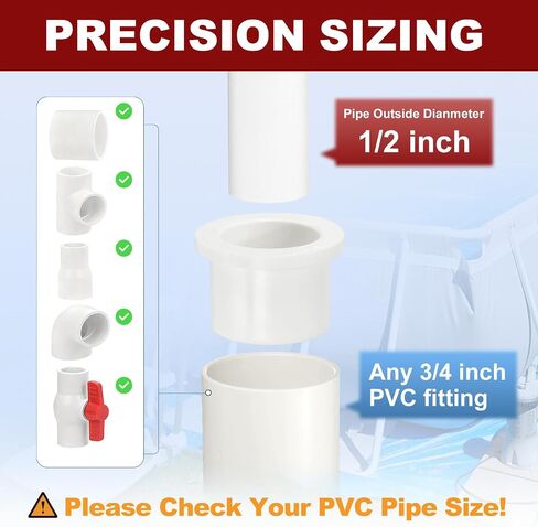 DTGN 10Pcs 3/4"x1/2" PVC Reducer Bushing Fitting, SCH40 (Socket x Socket) Furniture Grade PVC Pipe Fitting, Reducer Bush Adapter for Home Sewer Plumbing, Industrial, Pipe Connection in Kuwait