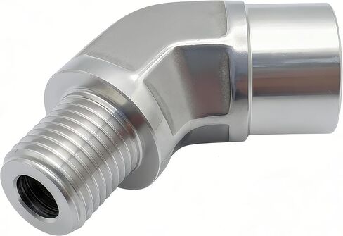 Forged 316L Stainless Steel Pipe Fitting, 45 Degree Street Elbow, 3/8" NPT Male x 3/8" NPT Female (Pack of 1) in Kuwait