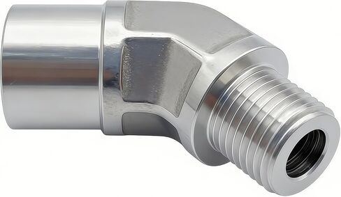 Forged 316L Stainless Steel Pipe Fitting, 45 Degree Street Elbow, 3/8" NPT Male x 3/8" NPT Female (Pack of 1) in Kuwait