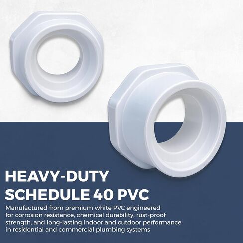 الجدول 40 جلبة مخفض PVC 3 × 2 بوصة - محول تقليل المقبس المنزلق | تركيبات أنابيب شديدة التحمل للسباكة والري (عبوة واحدة) in Kuwait