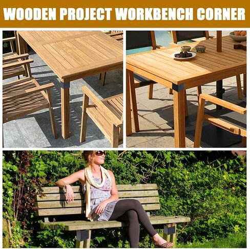 Workbench Bracket Kit, 8Pcs 2 x 4 Heavy Duty Workbench Kit(Actual 1.5 x 3.5) 3-Way Right Angle Steel Corner Brackets with Screws for DIY Custom Work Bench, Woodworking Tables, Work Benches for Garage in Kuwait