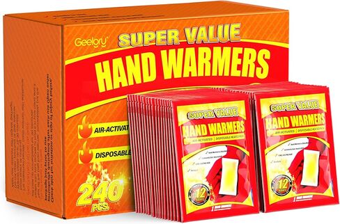 Hand Warmers Disposable 240Pcs, Long-Lasting Up to 12 Hours for Warm Body, Safe Portable for Hand and Foot, Heater for Camping, Fishing, Winter for Women Men Mom Dad in Kuwait