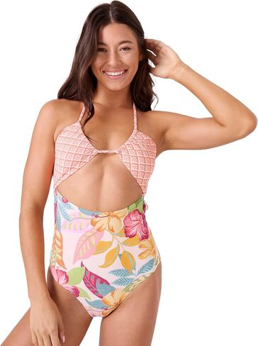 Roxy Women's One Piece Knot Peek-a-Boo Swimsuit, Adjustable, Removable Cups, Mod in Kuwait