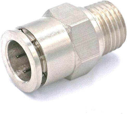 1/4" Male to Fit Tube O/D 10mm Pneumatic Nickel Brass Push In Connector Union Quick Release Air Fitting Plumbing in Saudi Arabia