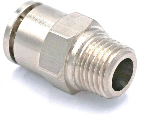 1/4" Male to Fit Tube O/D 10mm Pneumatic Nickel Brass Push In Connector Union Quick Release Air Fitting Plumbing in Saudi Arabia