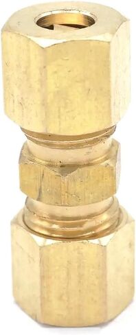 Fit 1/4" x 1/4" Tube OD Straight Compression Union Brass Pipe Fitting Connector in Saudi Arabia