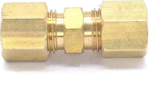 Fit 1/4" x 1/4" Tube OD Straight Compression Union Brass Pipe Fitting Connector in Saudi Arabia