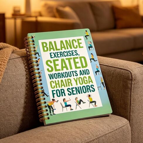 Chair Yoga Book Low-Impact Guide for Balance Mobility and Strength Seated Workouts for Home Office Senior Living Routines, 1PC in Saudi Arabia