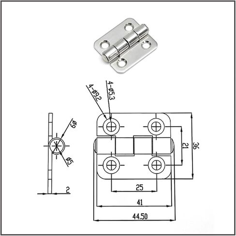 304 Stainless Steel Hinge Thickened Industrial Electrical Automation Equipment Flat Angle 1Pcs in Kuwait