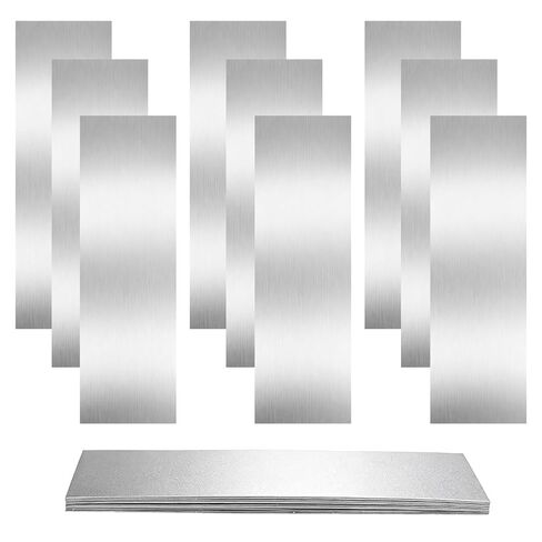 OLYCRAFT 24Pcs 304 Stainless Steel Strips 6x2 Inch Rectangle Stainless Steel Strips 0.1mm Thick Metal Shims Shim Stock Gap Filler Trim Strip for Home Kitchen DIY Craft Gap Filler Tools in Kuwait