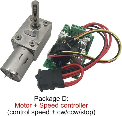 Worm Gear DC Reducer Electronic Starter with M8 Threaded Shaft Reversed CW/CCW Self Locking Packager 12V 40rpm Industrial Motors in Kuwait