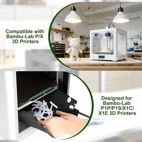 Gather Filament Waste for Bambu Lab P1P P1S X1C X1E, 3D Printer Waste Collector Mat/Purge Catcher Tray, Silicone Anti-Static Waste Pad with Raised Edges & Handles,3D Printing Accessories Easy Clean in Kuwait