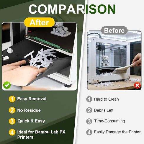 Gather Filament Waste for Bambu Lab P1P P1S X1C X1E, 3D Printer Waste Collector Mat/Purge Catcher Tray, Silicone Anti-Static Waste Pad with Raised Edges & Handles,3D Printing Accessories Easy Clean in Kuwait