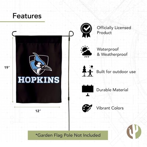 Desert Cactus Johns Hopkins University JHU Garden Flag – 19 x 12 inch Johns Hopkins Blue Jays Banner, For Outdoor Display and Events (Design A) in Kuwait