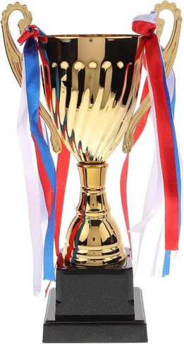 Metal Trophy Award Cup Gold, 9.4 Inch Sturdy Base, School Tournaments Sports Competitions Basketball Games Soccer MVP Corporate Events Place Prize in Kuwait