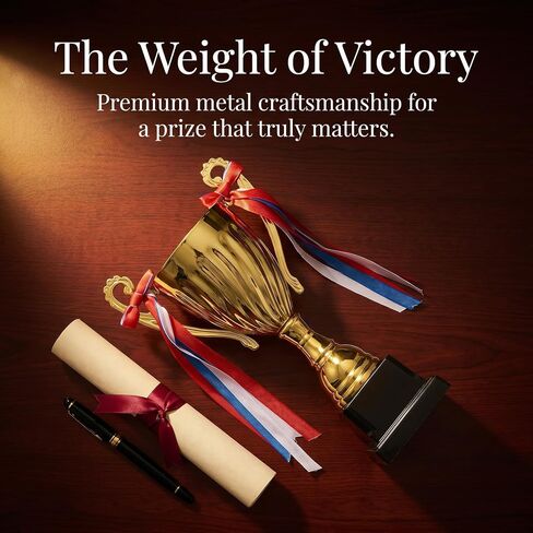 Metal Trophy Award Cup Gold, 9.4 Inch Sturdy Base, School Tournaments Sports Competitions Basketball Games Soccer MVP Corporate Events Place Prize in Kuwait