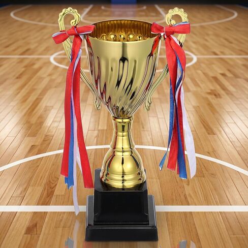 Metal Trophy Award Cup Gold, 9.4 Inch Sturdy Base, School Tournaments Sports Competitions Basketball Games Soccer MVP Corporate Events Place Prize in Kuwait