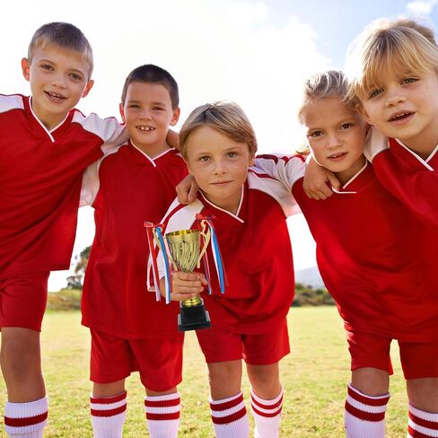 Metal Trophy Award Cup Gold, 9.4 Inch Sturdy Base, School Tournaments Sports Competitions Basketball Games Soccer MVP Corporate Events Place Prize in Kuwait