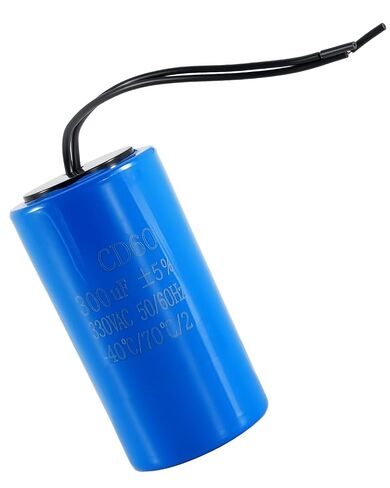 CD60 Motor Starting Capacitor 300uF 330VAC 50Hz/60Hz for Air Compressor Motors Water Pump Motors Air Conditioning Compressors, Blue, Cylindrical Aluminum Shell Package in Kuwait