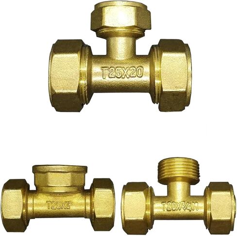 1216 1418 1620 2025 2632 PEX-AL-PEX 1/2 "3/4" 1 "ذكر أنثى النحاس المحملة 3 وصلة أنابيب Wasy موصل 1 قطعة (1l2 BSPMx1620) in Kuwait