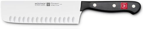 WÜSTHOF موديل 4195-7، Gourmet 7 بوصة Hallow Edge Nakiri، Full-Tang 7 بوصة | قطع دقيق بالليزر من الفولاذ المقاوم للصدأ عالي الكربون مصنوع في ألمانيا in Kuwait